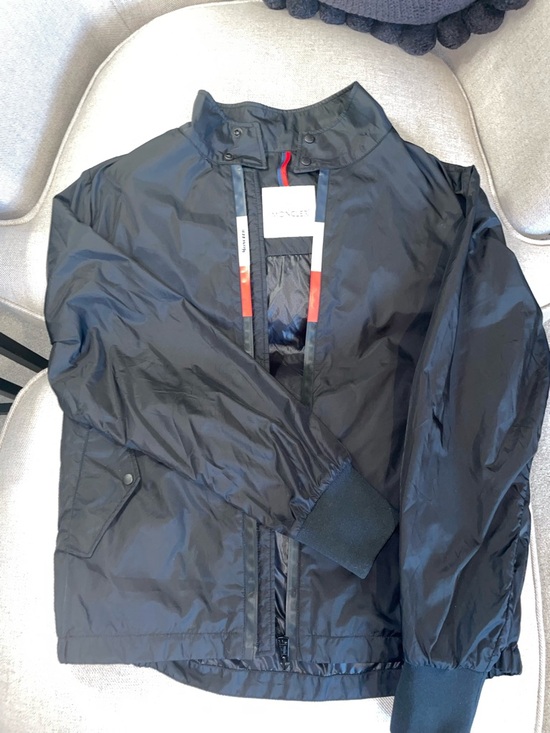 Moncler Other - Moncler Black Men's Windbreaker Jacket with Red Trim